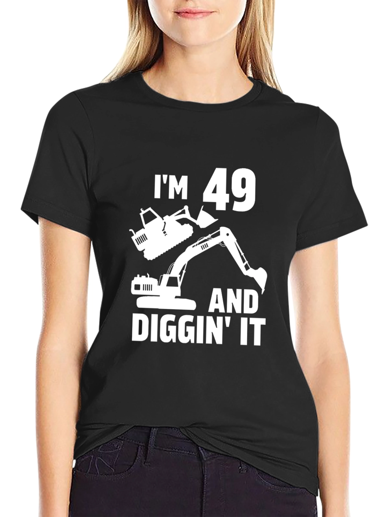 Im 49 And Diggin It Black T-Shirt
