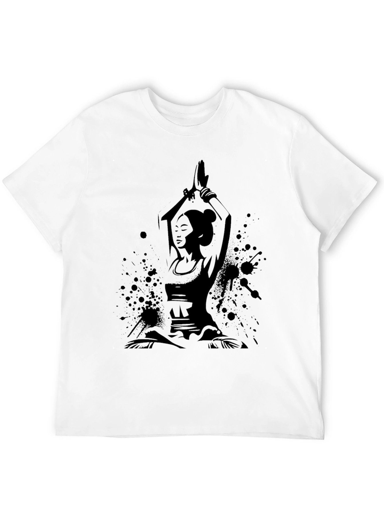 Yoga Pose Graphic Black T-Shirt