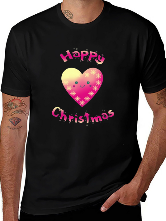 Happy Christmas Heart Graphic T-Shirt