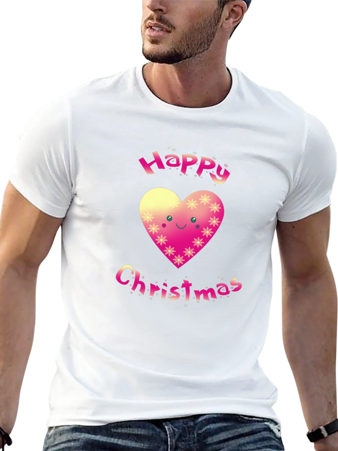 Happy Christmas Heart Graphic T-Shirt