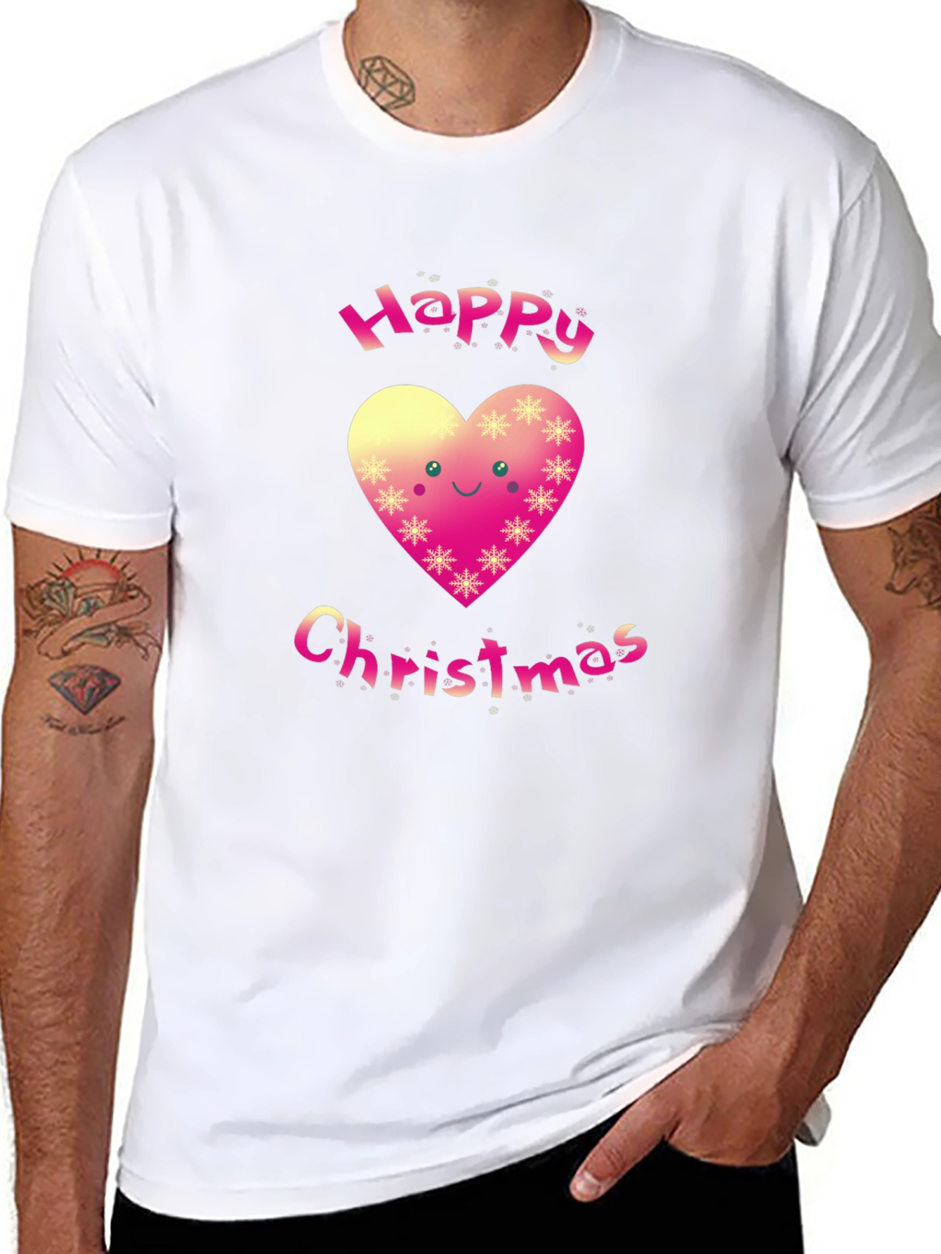 Happy Christmas Heart Graphic T-Shirt