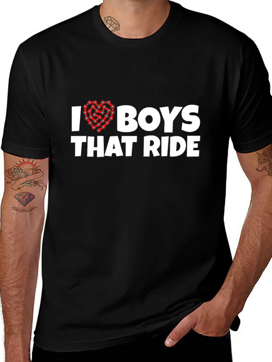 I Heart Boys That Ride T-Shirt - Black
