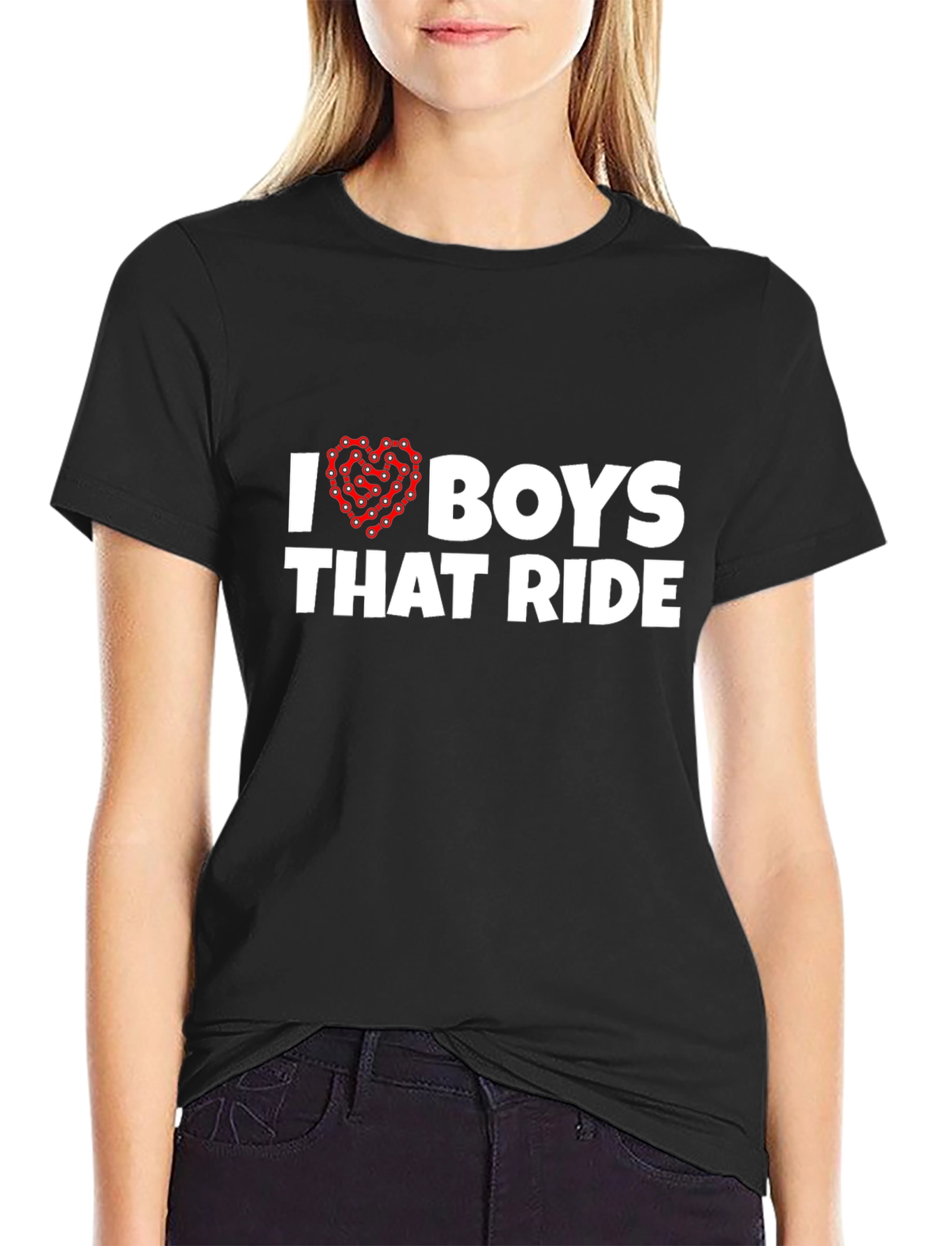 I Heart Boys That Ride T-Shirt - Black