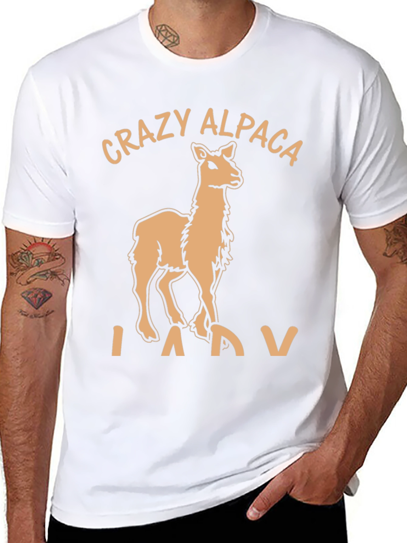 Crazy Alpaca Lady T-Shirt Funny Alpaca Graphic Tee