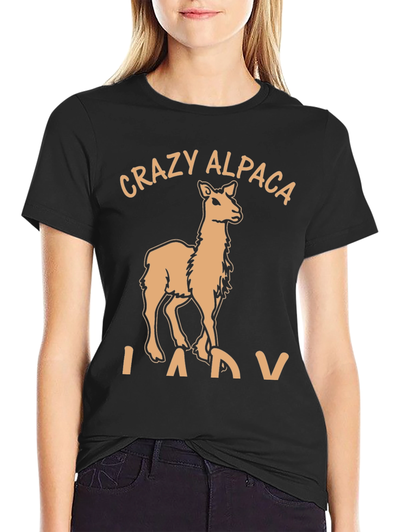 Crazy Alpaca Lady T-Shirt Funny Alpaca Graphic Tee