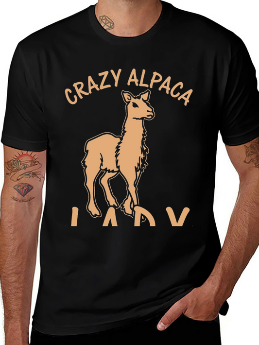 Crazy Alpaca Lady T-Shirt Funny Alpaca Graphic Tee