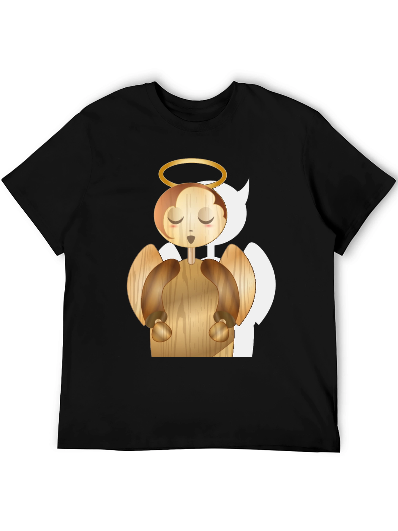 Angel Graphic Tee - Whimsical Wood Design