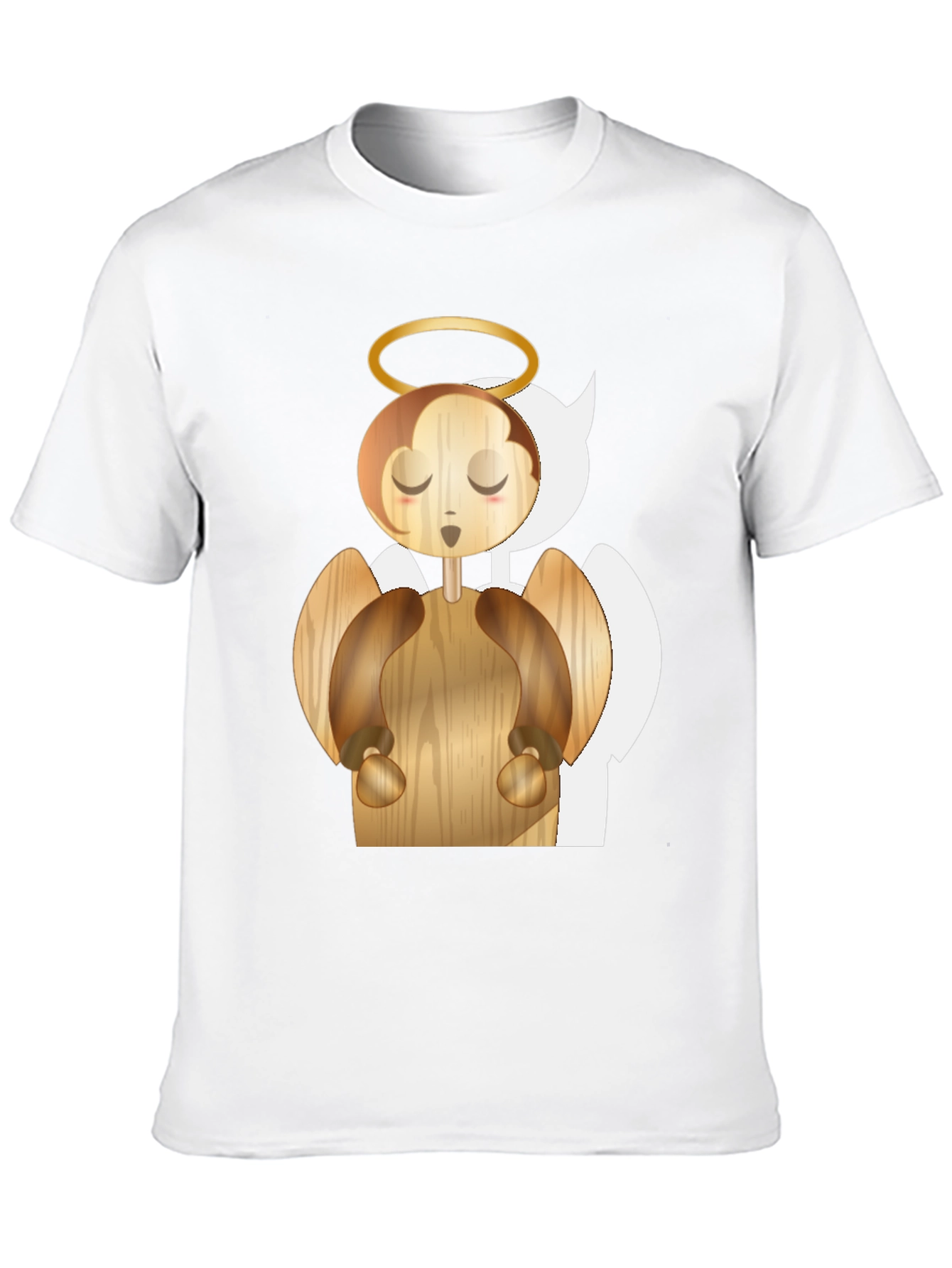 Angel Graphic Tee - Whimsical Wood Design