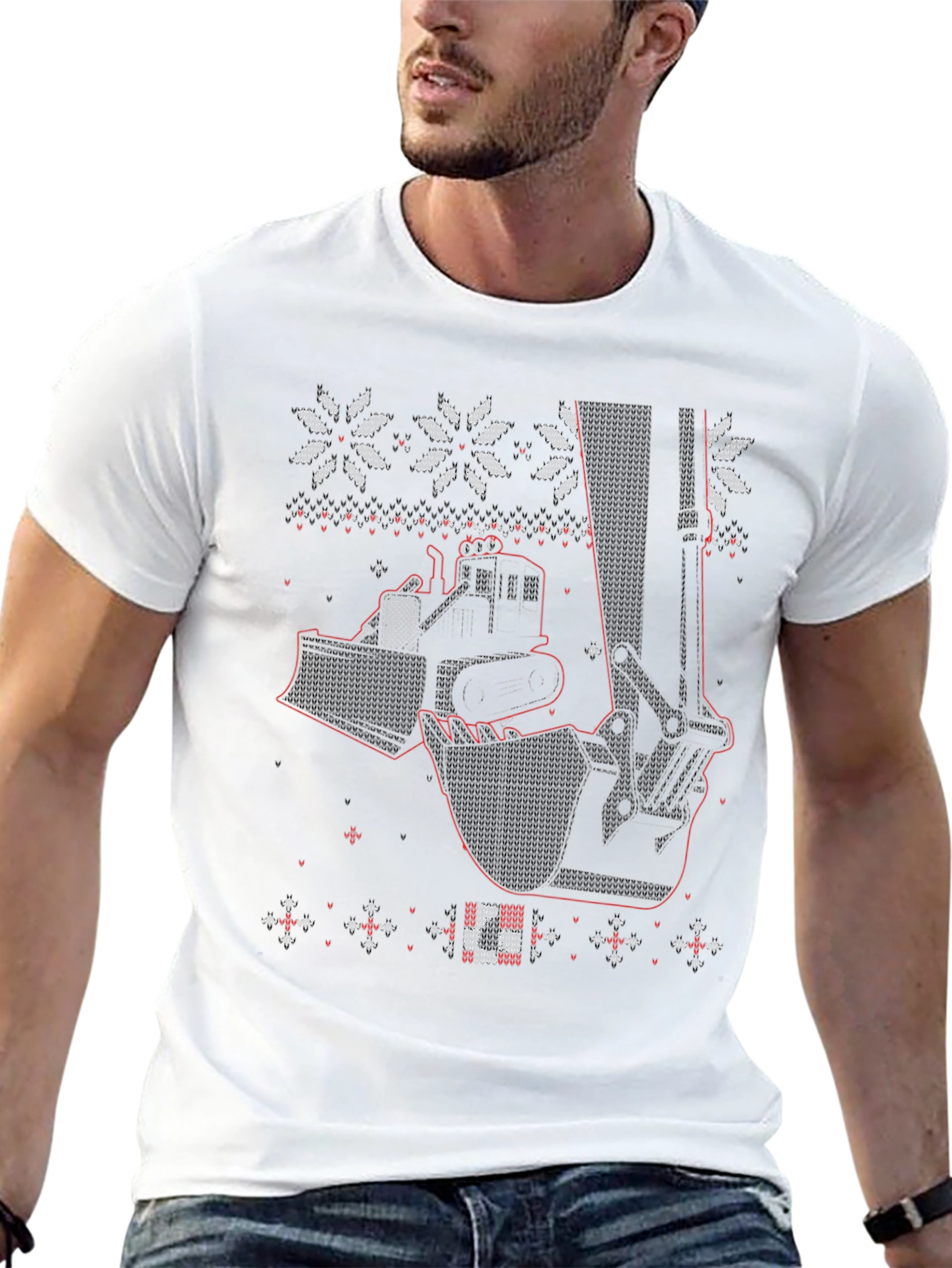 Construction Equipment Christmas Sweater T-Shirt