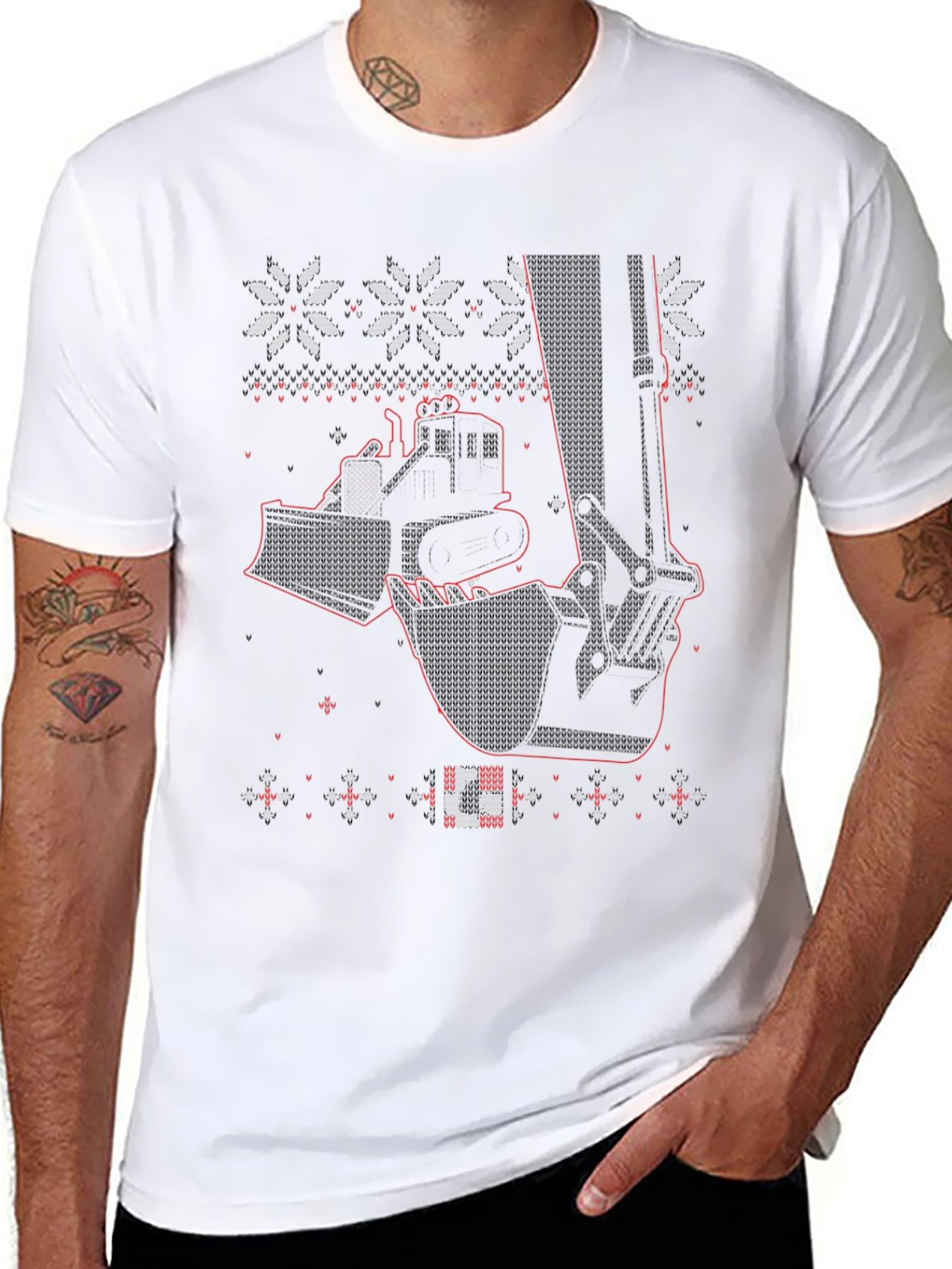 Construction Equipment Christmas Sweater T-Shirt