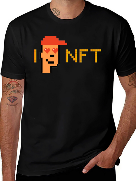 I Heart NFT Pixel Art T-Shirt - Crypto Love Tee