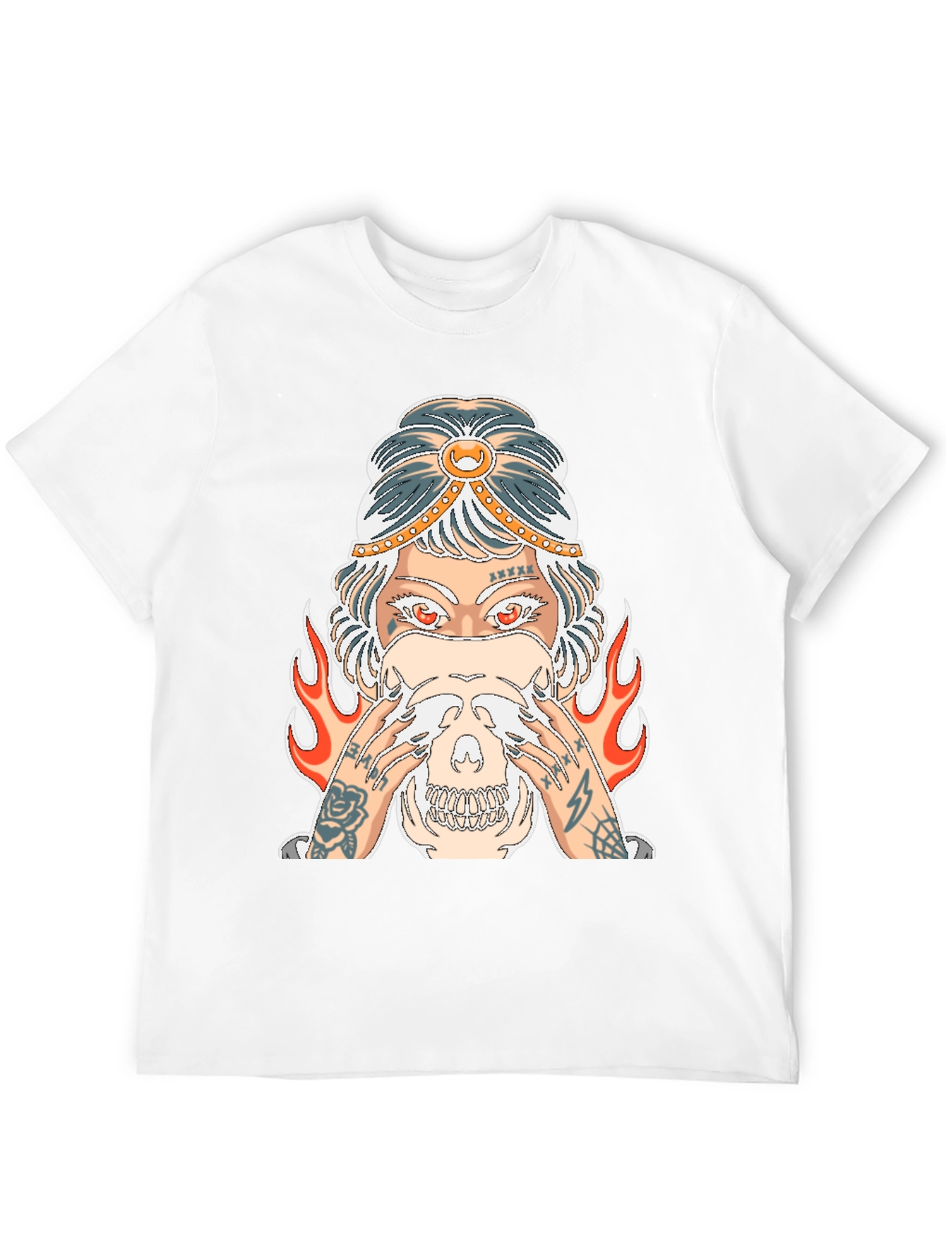Mystic Skull Graphic Tee - Edgy Tattoo Style Shirt