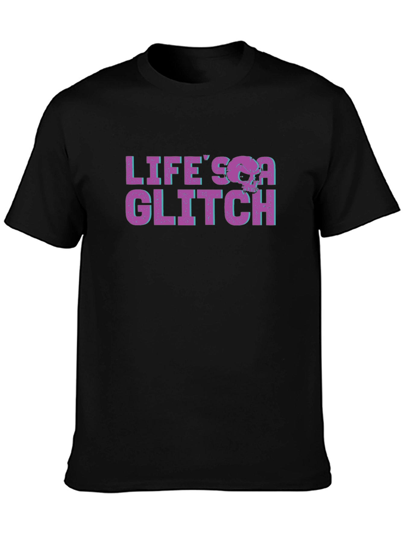 Lifes a Glitch Graphic Tee - Black T-Shirt