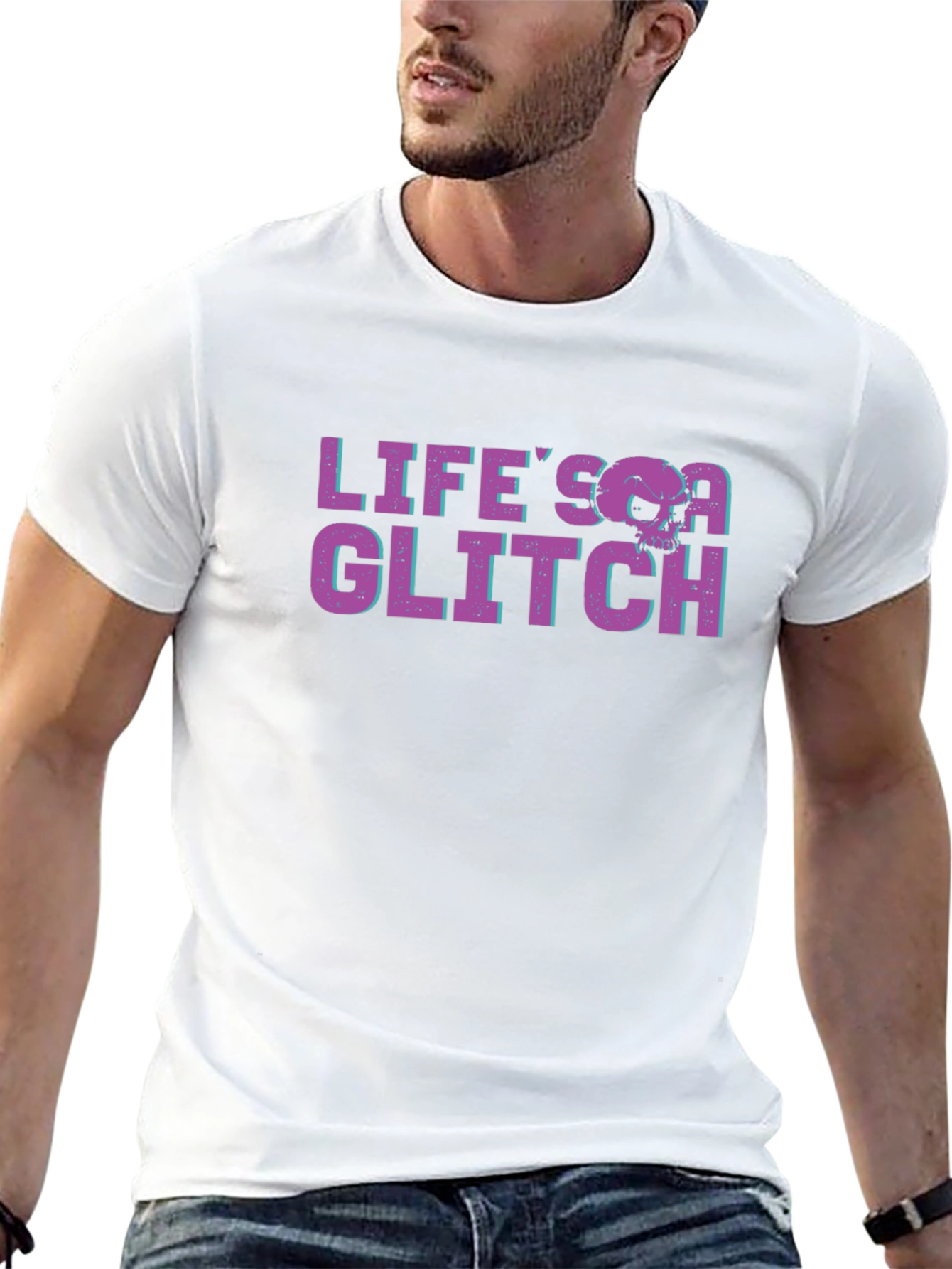 Lifes a Glitch Graphic Tee - Black T-Shirt