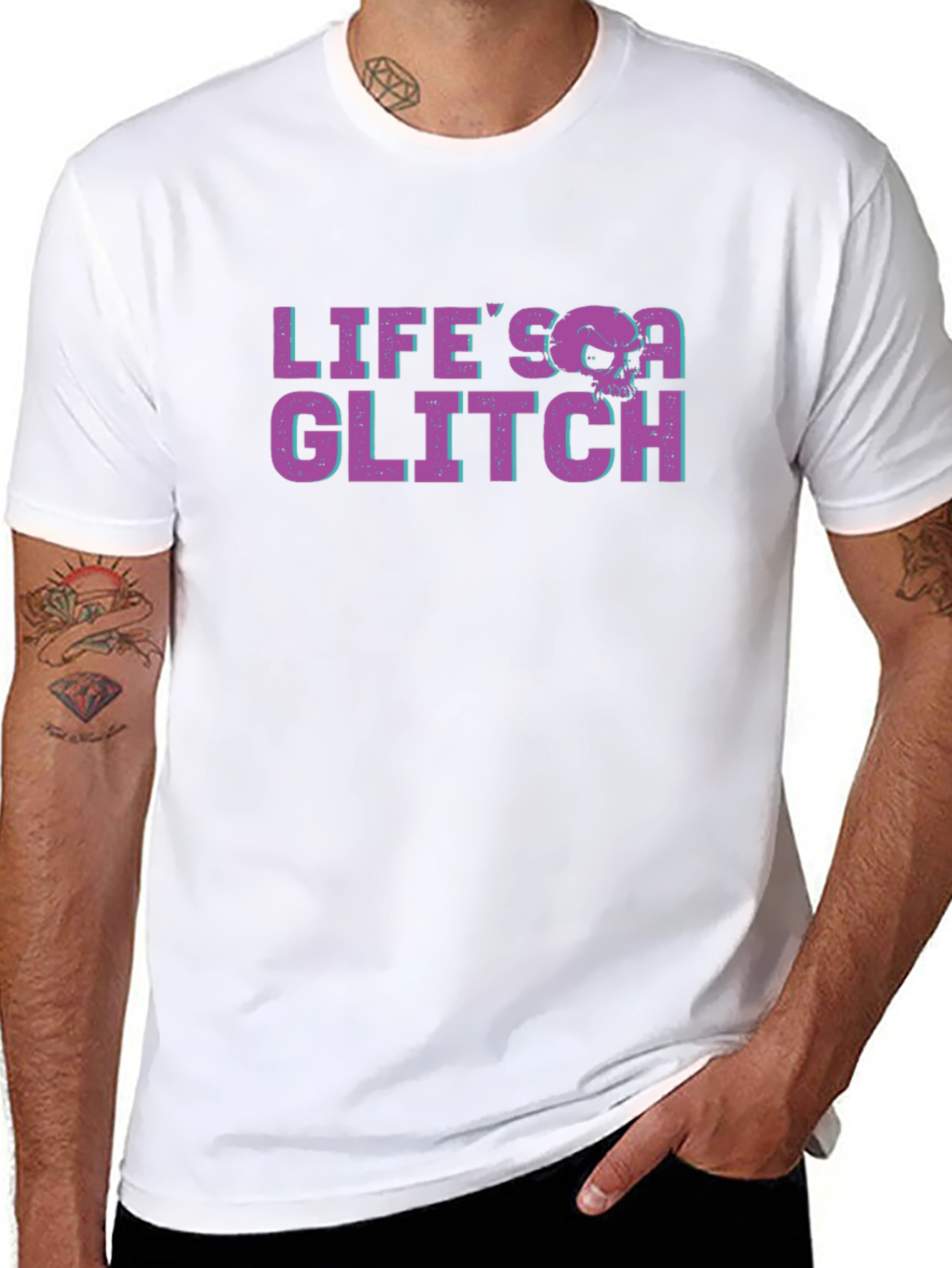 Lifes a Glitch Graphic Tee - Black T-Shirt