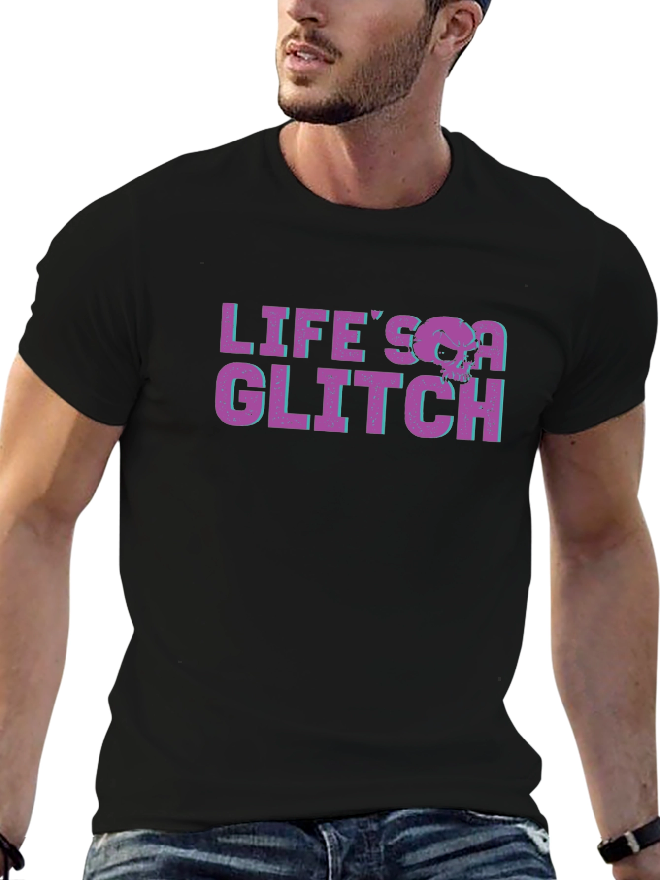 Lifes a Glitch Graphic Tee - Black T-Shirt