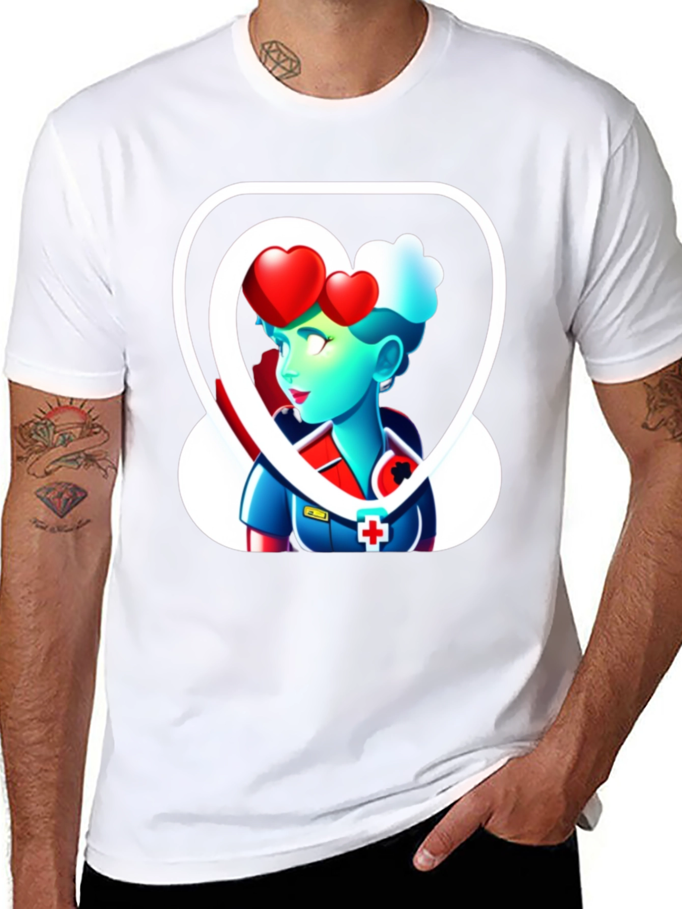Heart Nurse Graphic T-Shirt