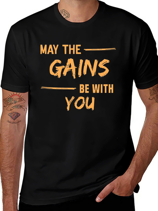 May The Gains Be With You Black T-Shirt