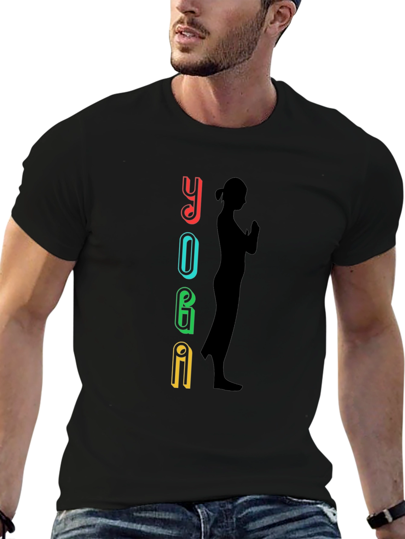 Yoga Graphic Black T-Shirt