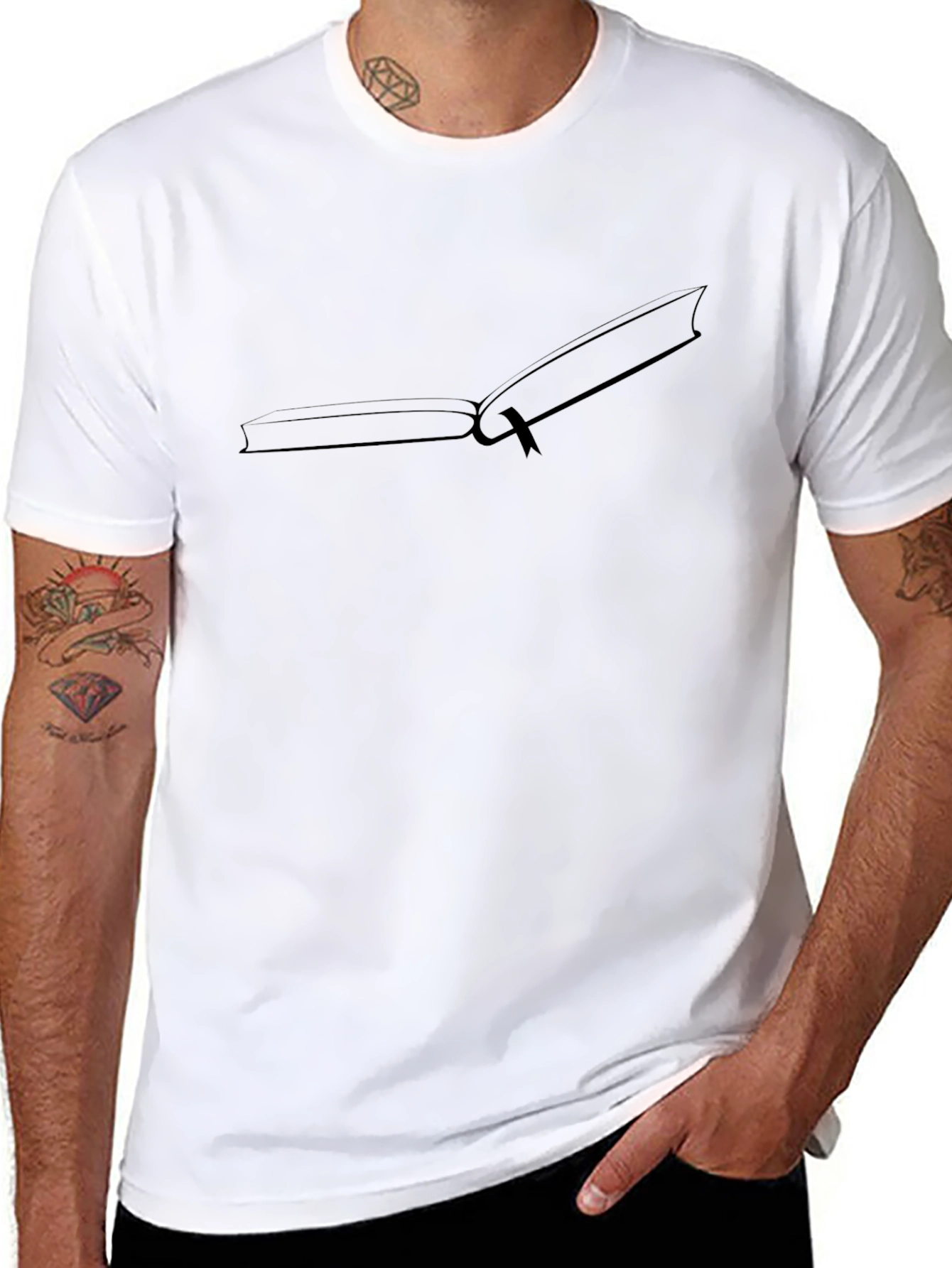 Open Book Graphic Tee - Black Cotton Comfort