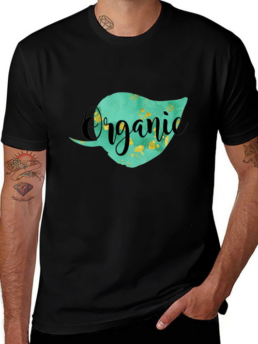 Organic Leaf Graphic T-Shirt - Unisex Black Tee