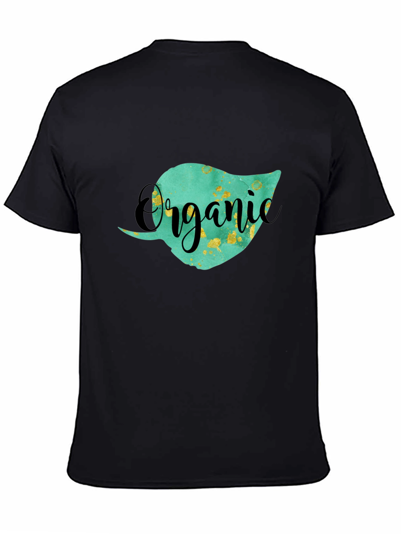 Organic Leaf Graphic T-Shirt - Unisex Black Tee