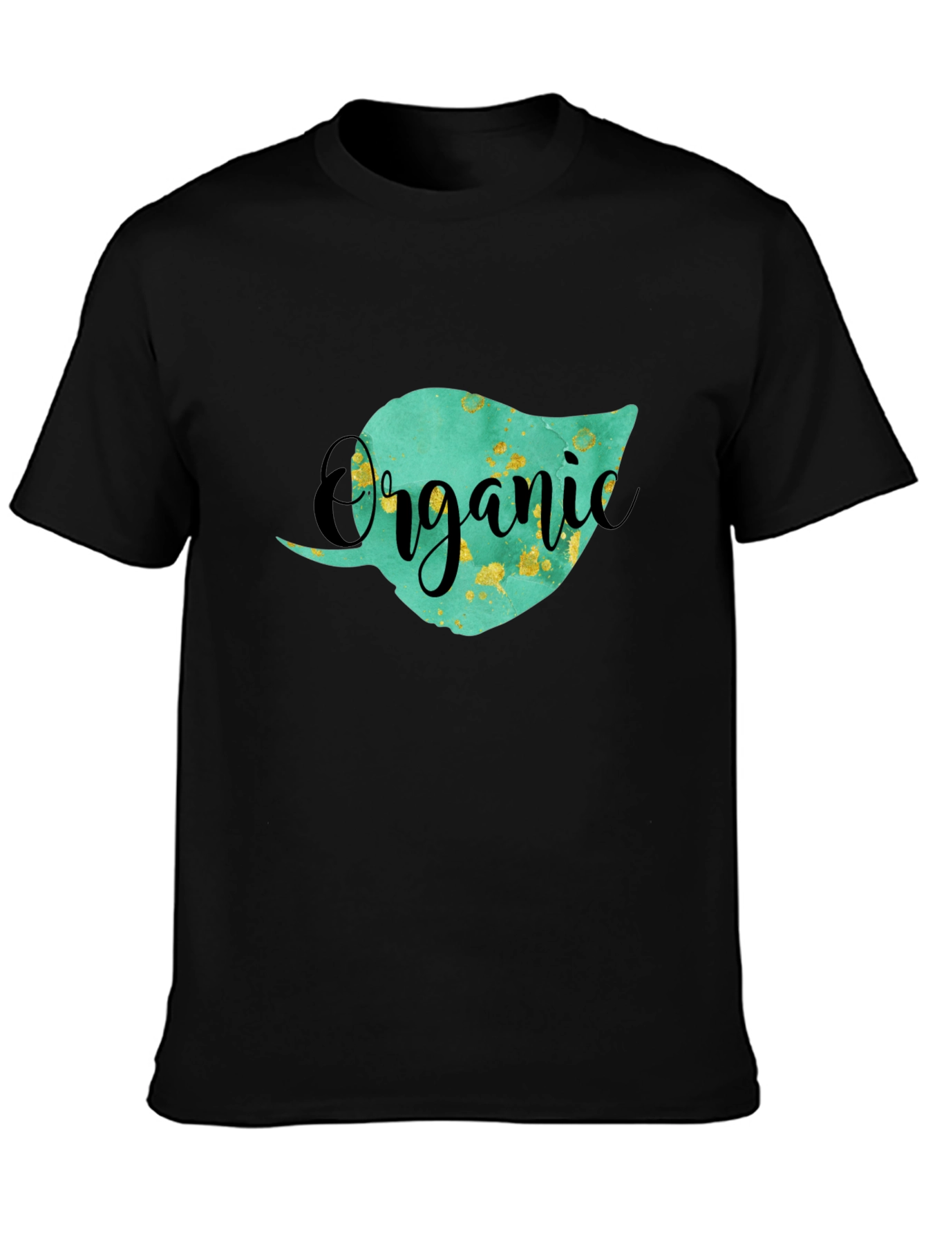 Organic Leaf Graphic T-Shirt - Unisex Black Tee