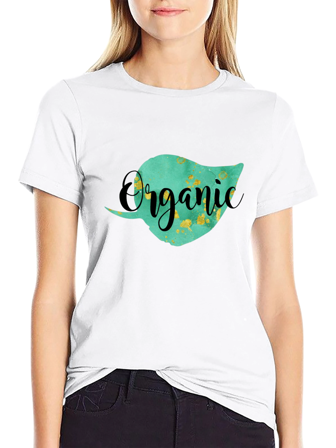 Organic Leaf Graphic T-Shirt - Unisex Black Tee