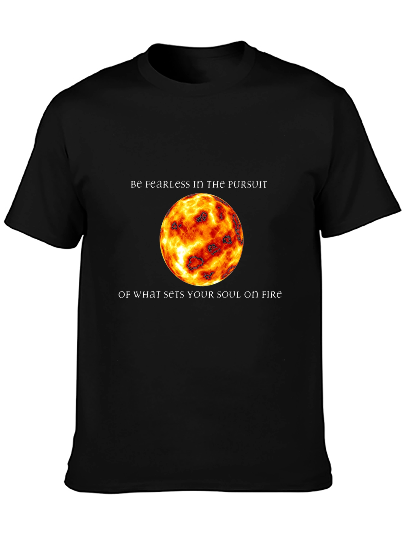 Fearless Soul Fire Graphic Tee - Black Cotton T-Shirt