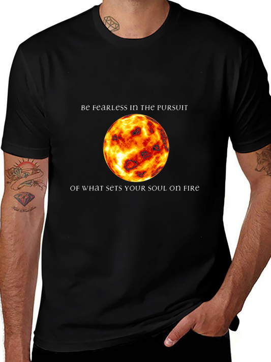 Fearless Soul Fire Graphic Tee - Black Cotton T-Shirt