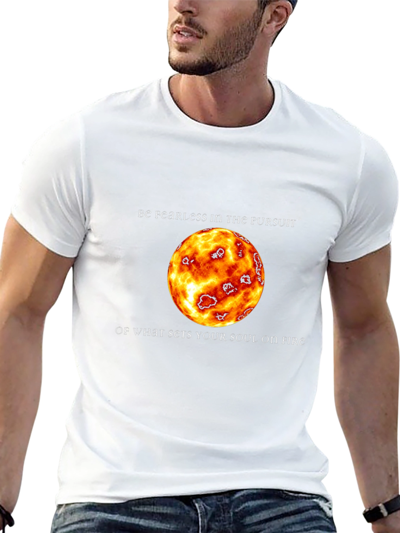 Fearless Soul Fire Graphic Tee - Black Cotton T-Shirt