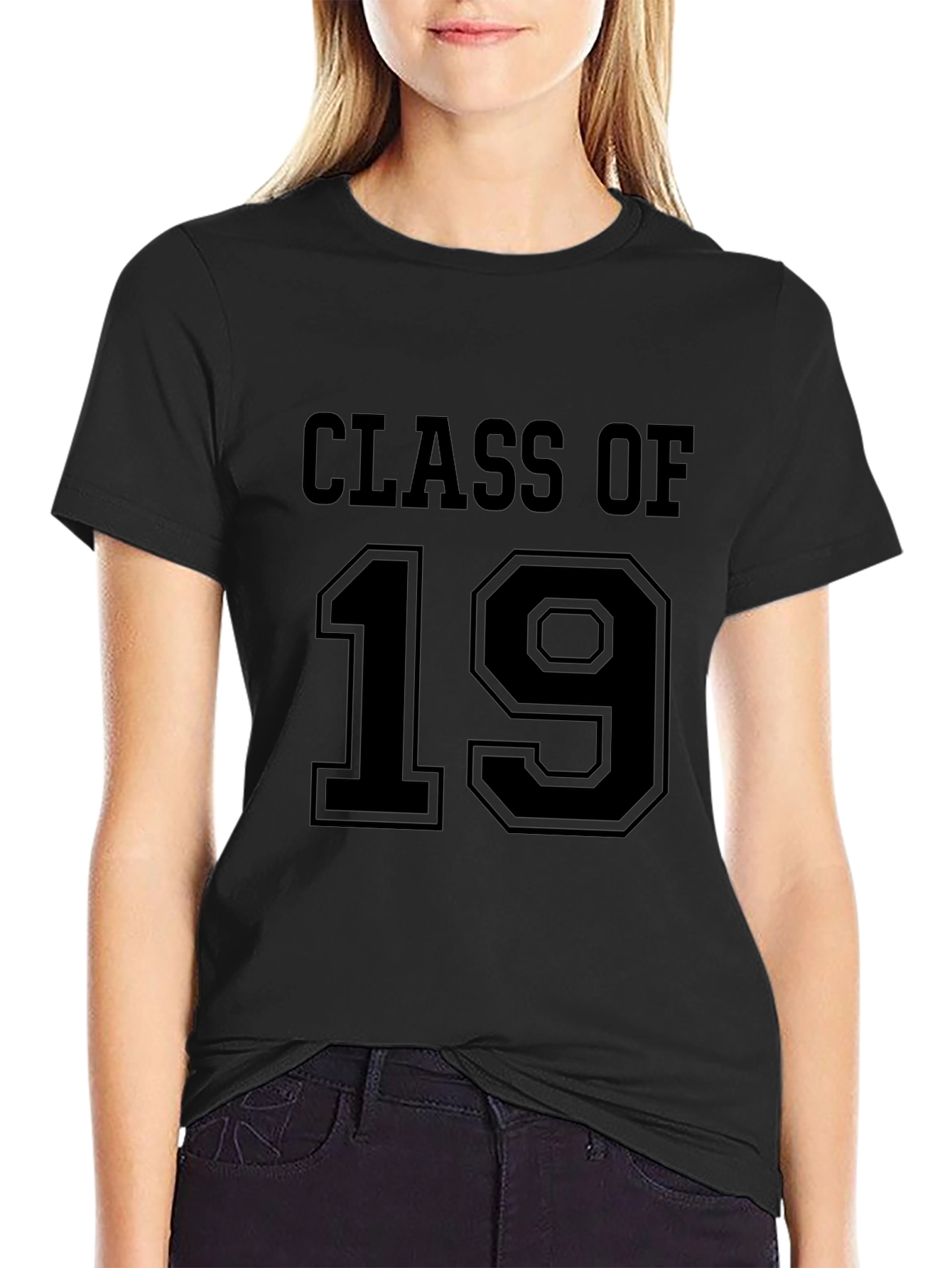Class Of 19 Black Crew Neck T-Shirt