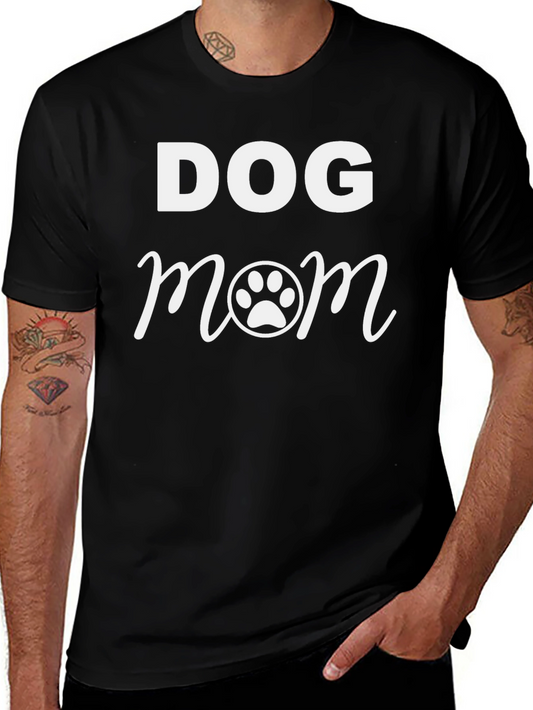 Dog Mom Graphic T-Shirt - Black
