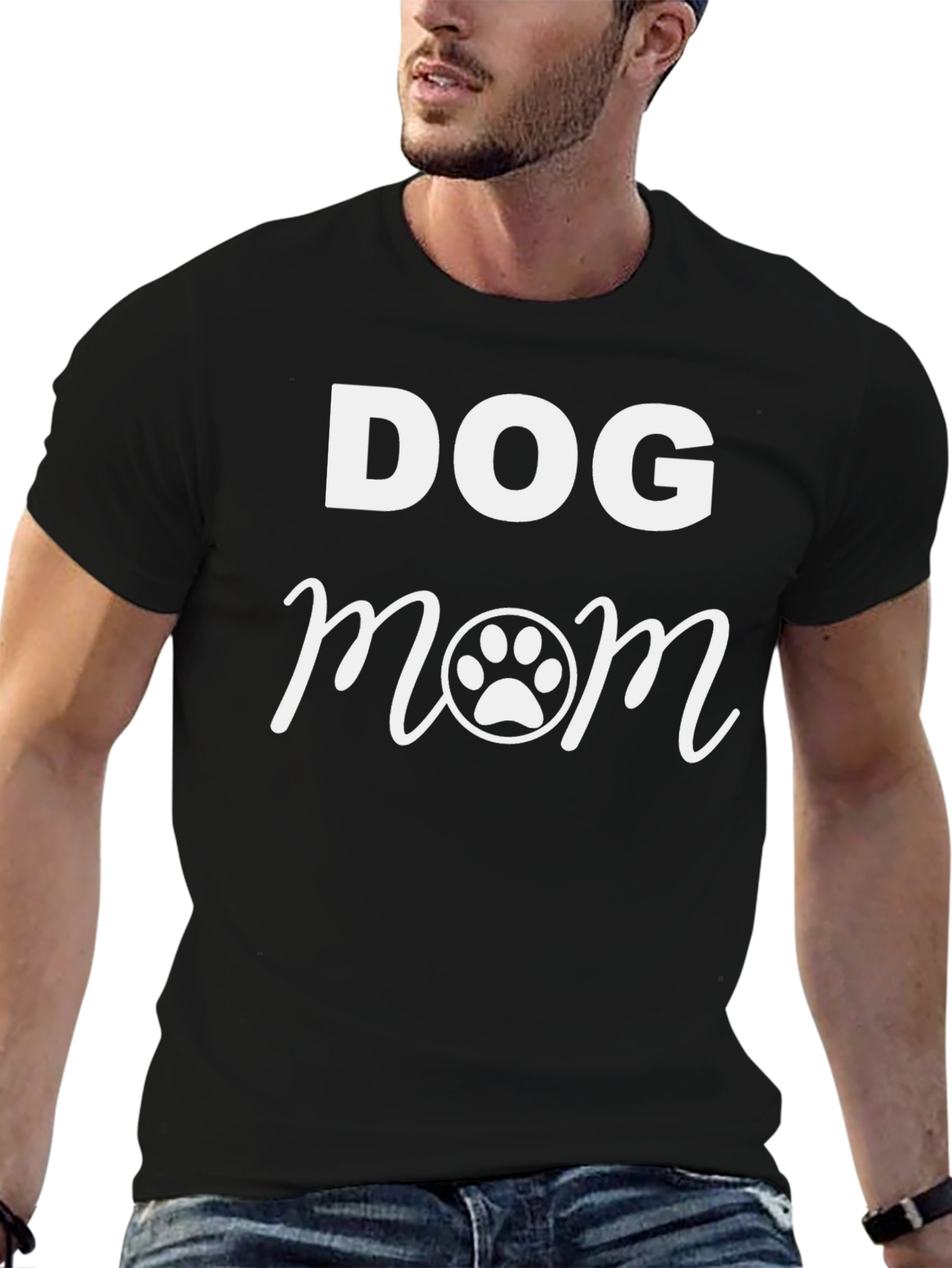 Dog Mom Graphic T-Shirt - Black