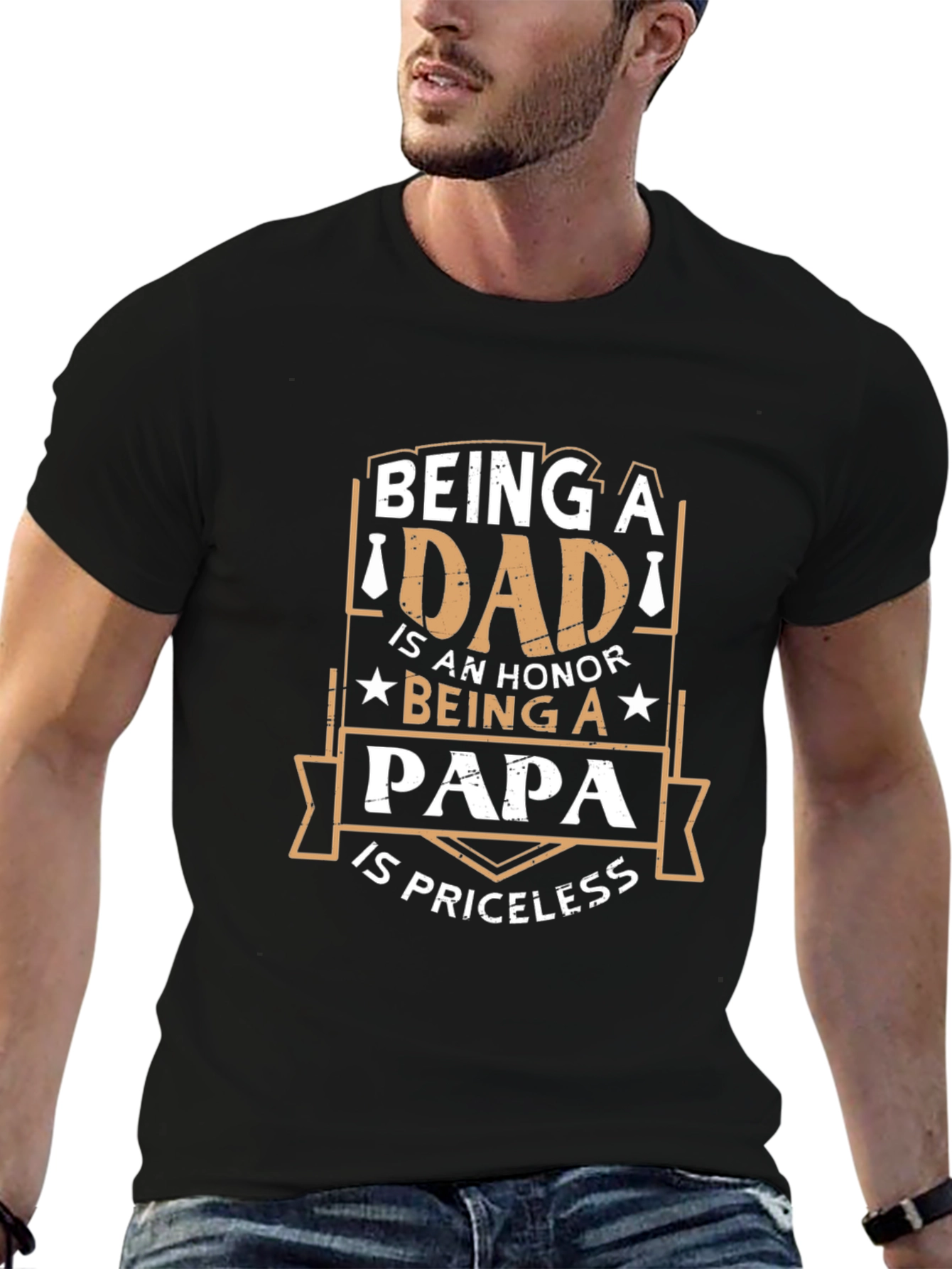 Dad Papa Honor Priceless Graphic T-Shirt