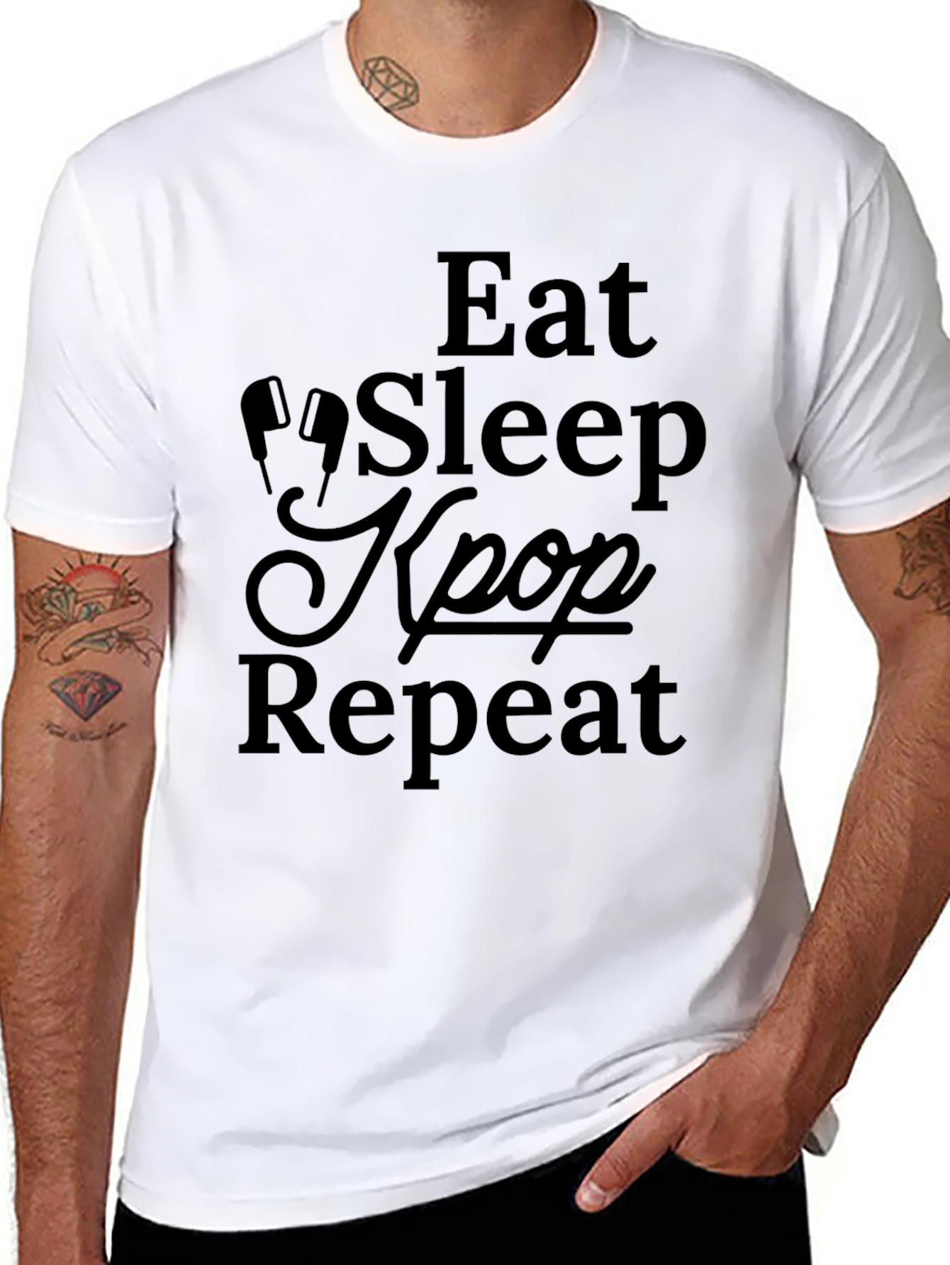 Eat Sleep Kpop Repeat Graphic Tee