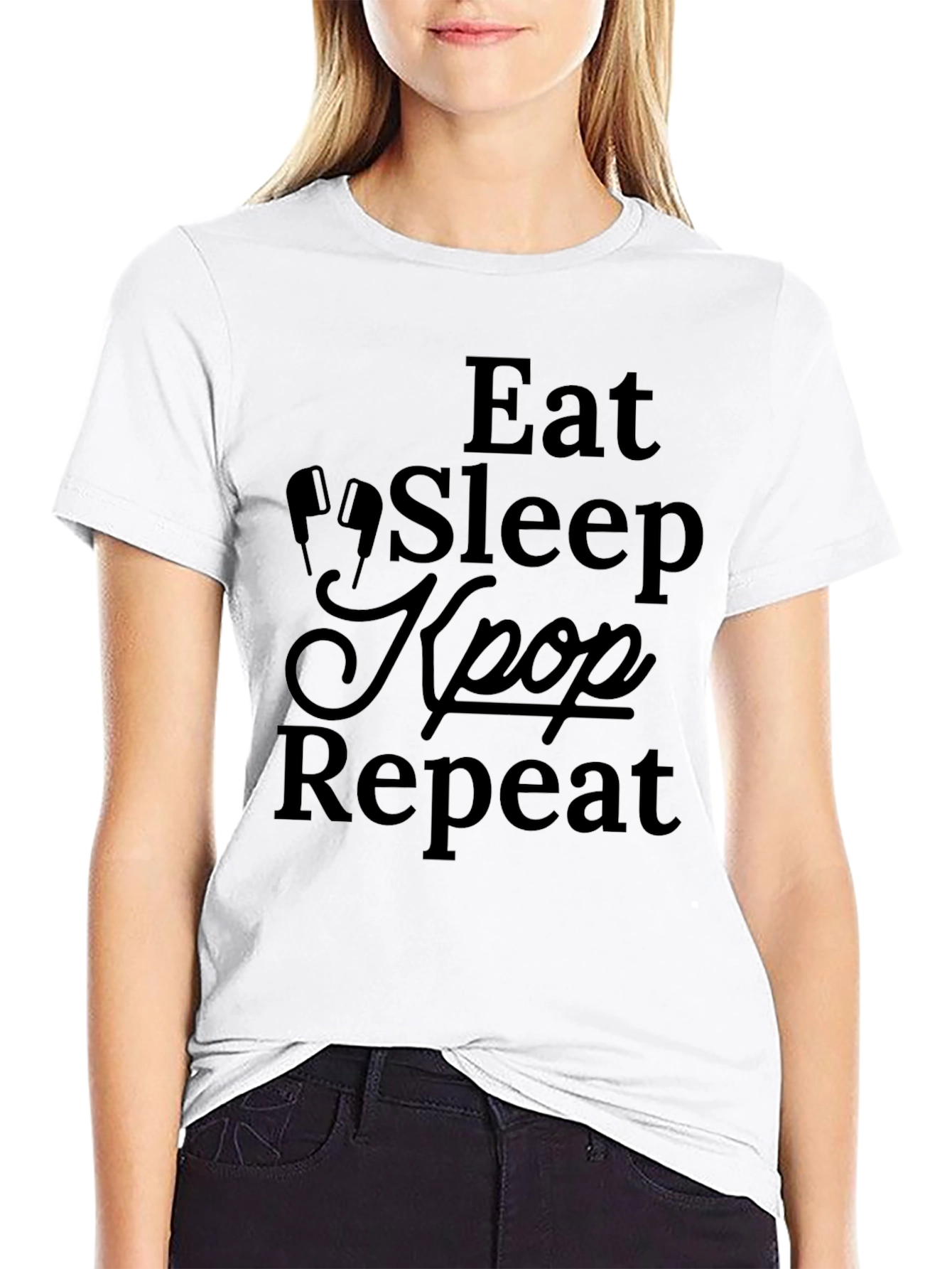 Eat Sleep Kpop Repeat Graphic Tee