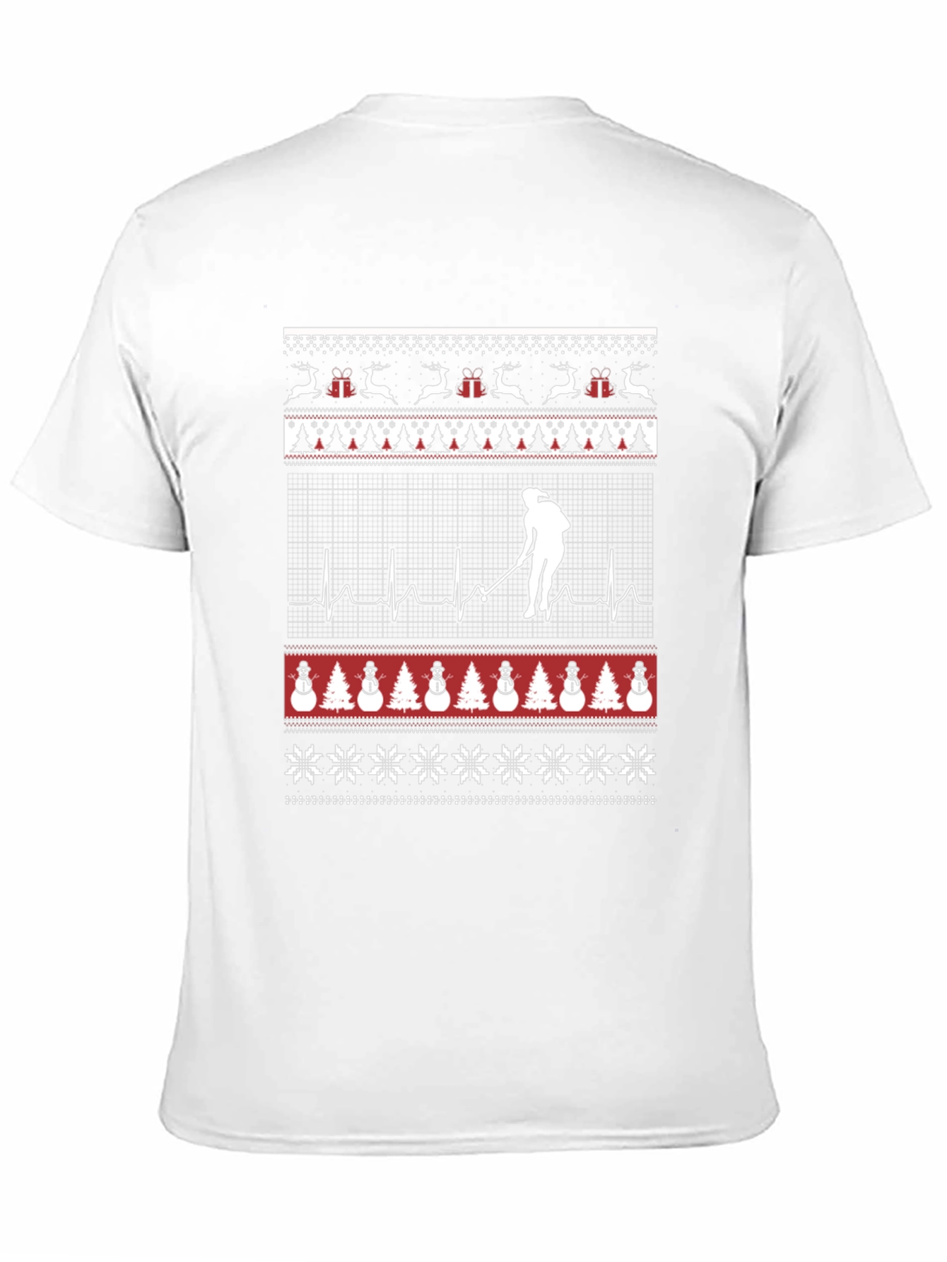 Festive Hockey Player Ugly Christmas T-Shirt