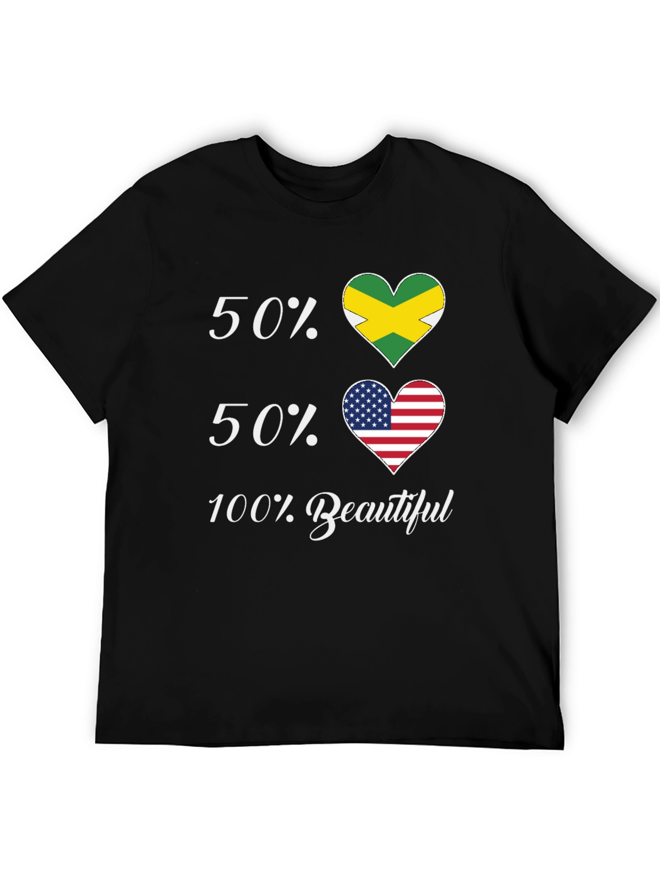 Jamaican American Pride T-Shirt - 50/50 Flags