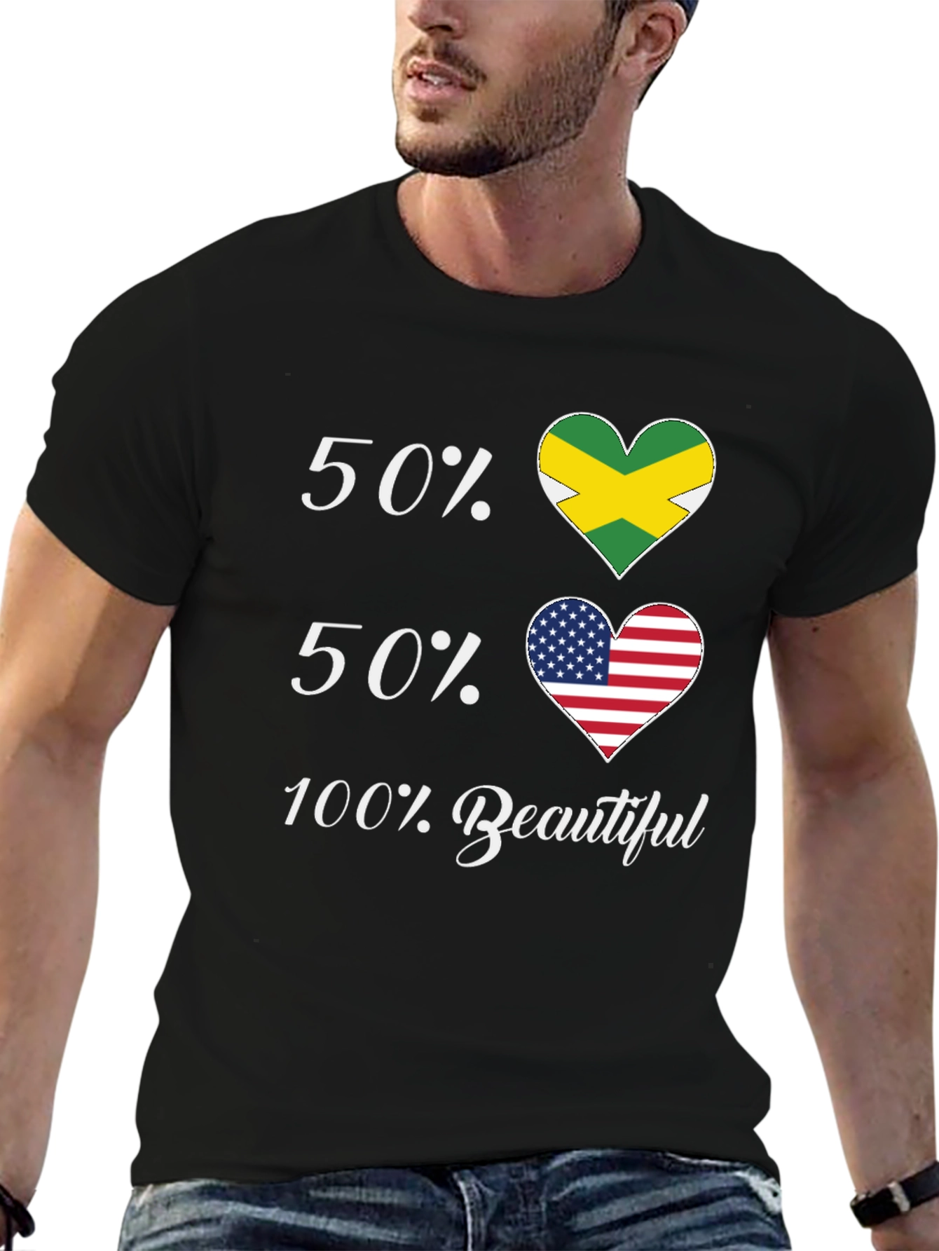 Jamaican American Pride T-Shirt - 50/50 Flags