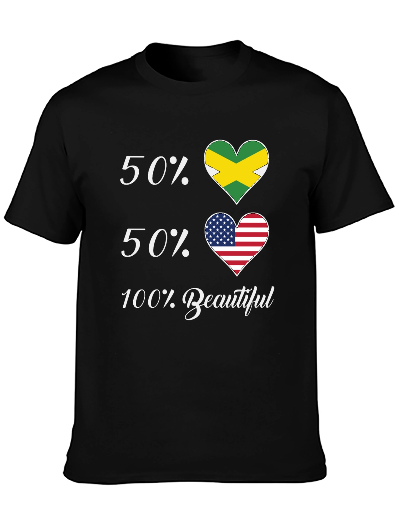 Jamaican American Pride T-Shirt - 50/50 Flags
