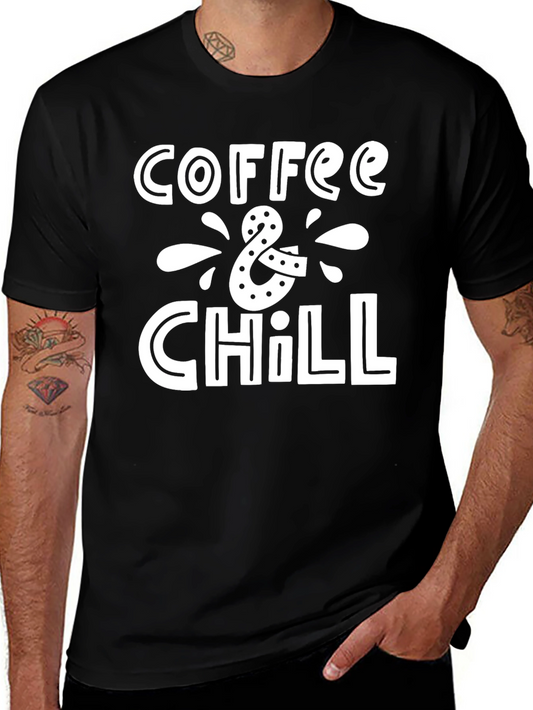 Coffee & Chill Graphic Tee - Black Relaxed Fit
