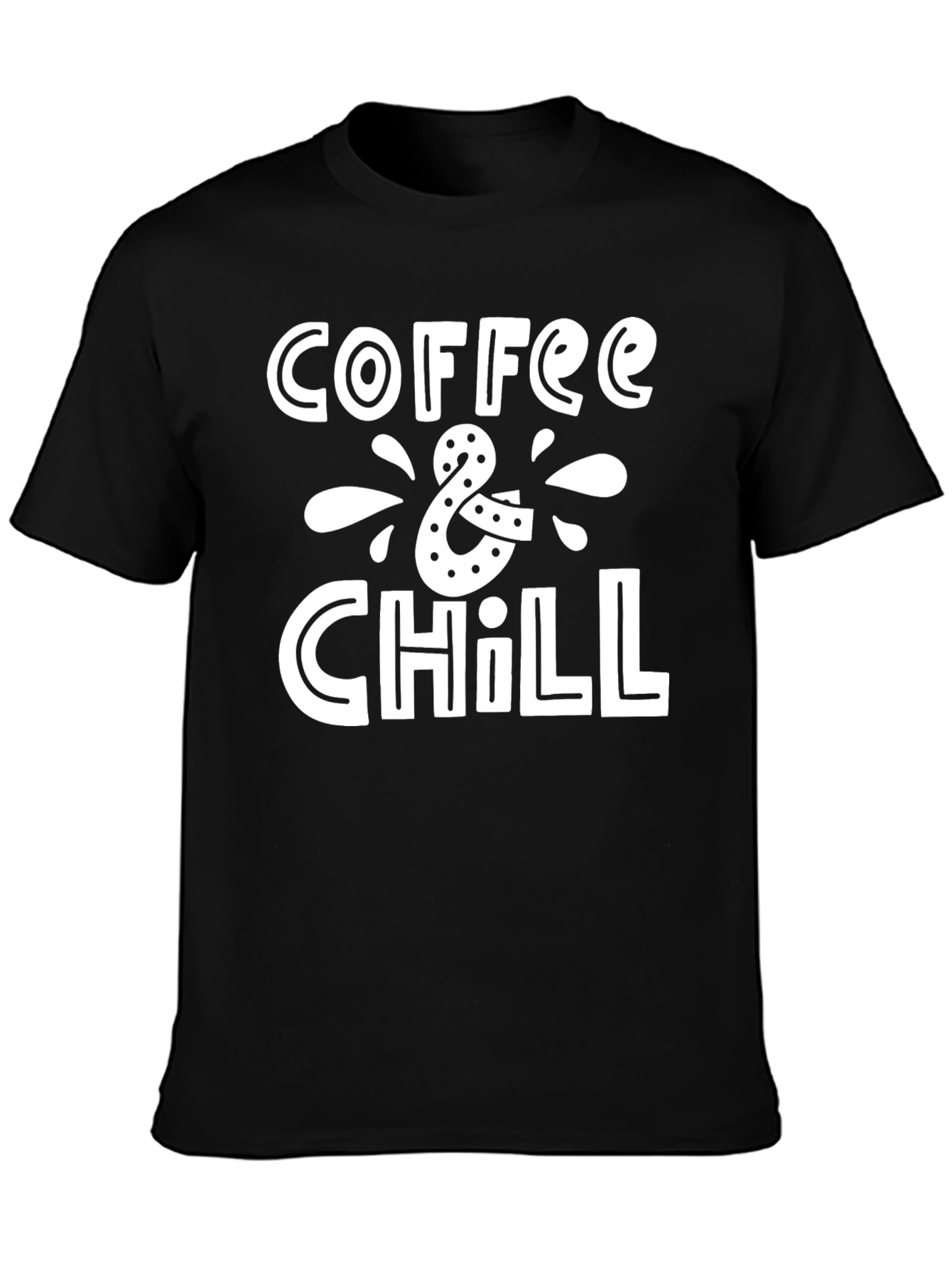 Coffee & Chill Graphic Tee - Black Relaxed Fit