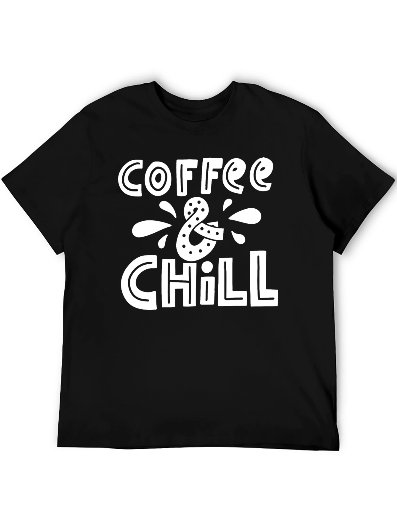 Coffee & Chill Graphic Tee - Black Relaxed Fit