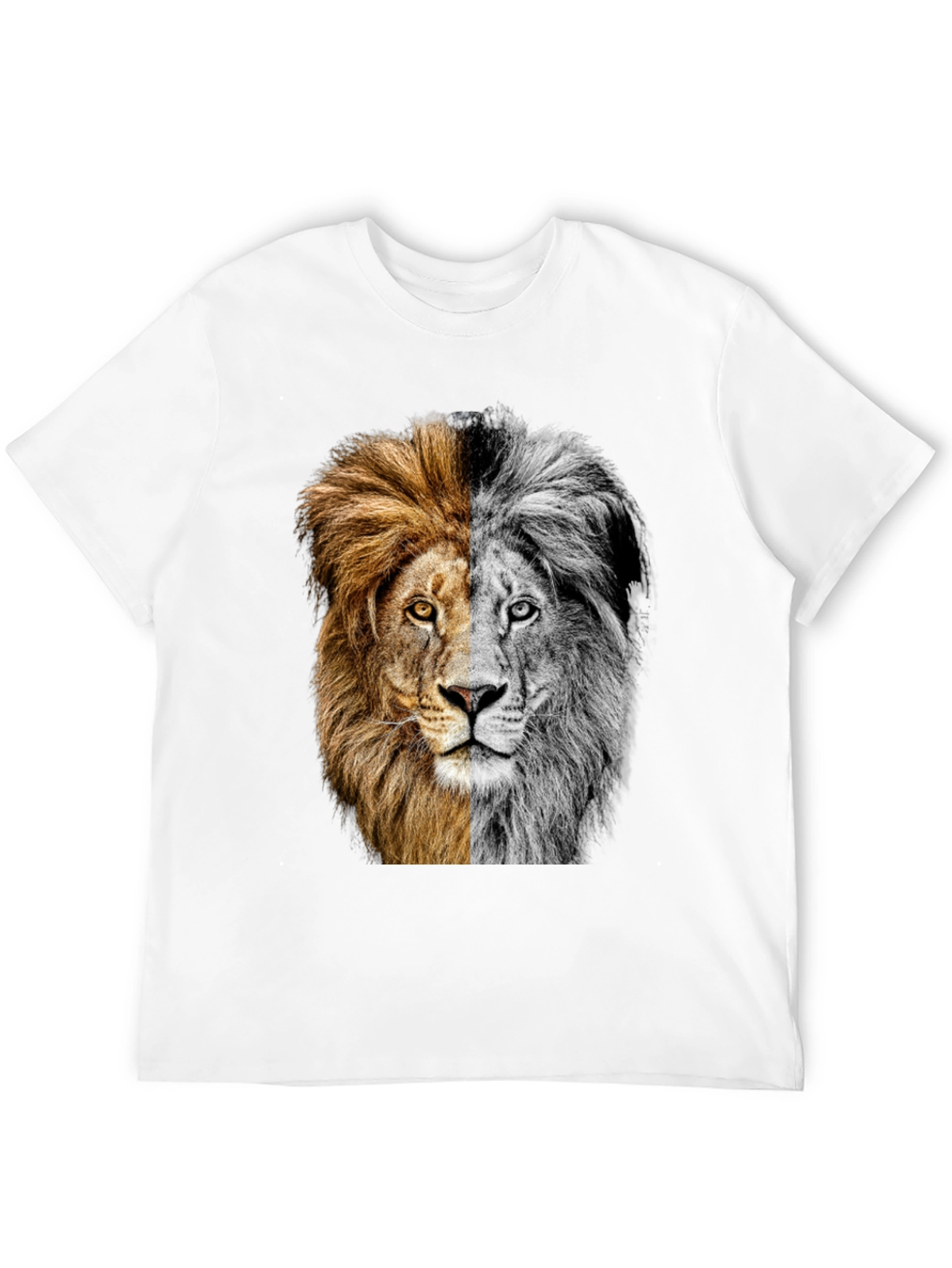 Two-Faced Lion Graphic Tee - Bold Animal Print