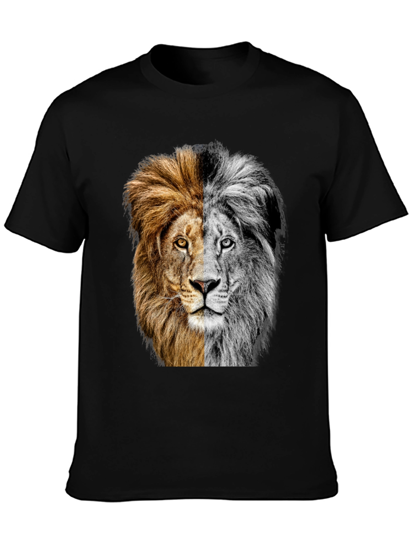 Two-Faced Lion Graphic Tee - Bold Animal Print