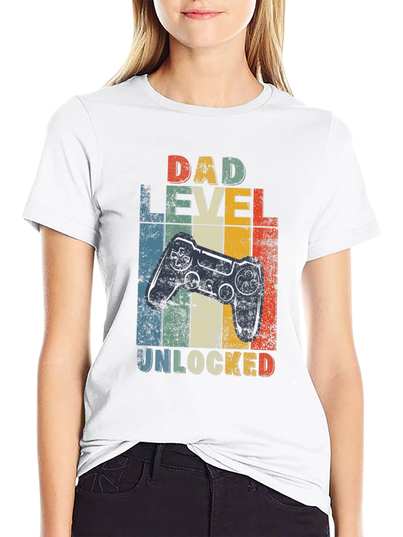 Dad Level Unlocked Graphic Tee - Gamer Dad Shirt