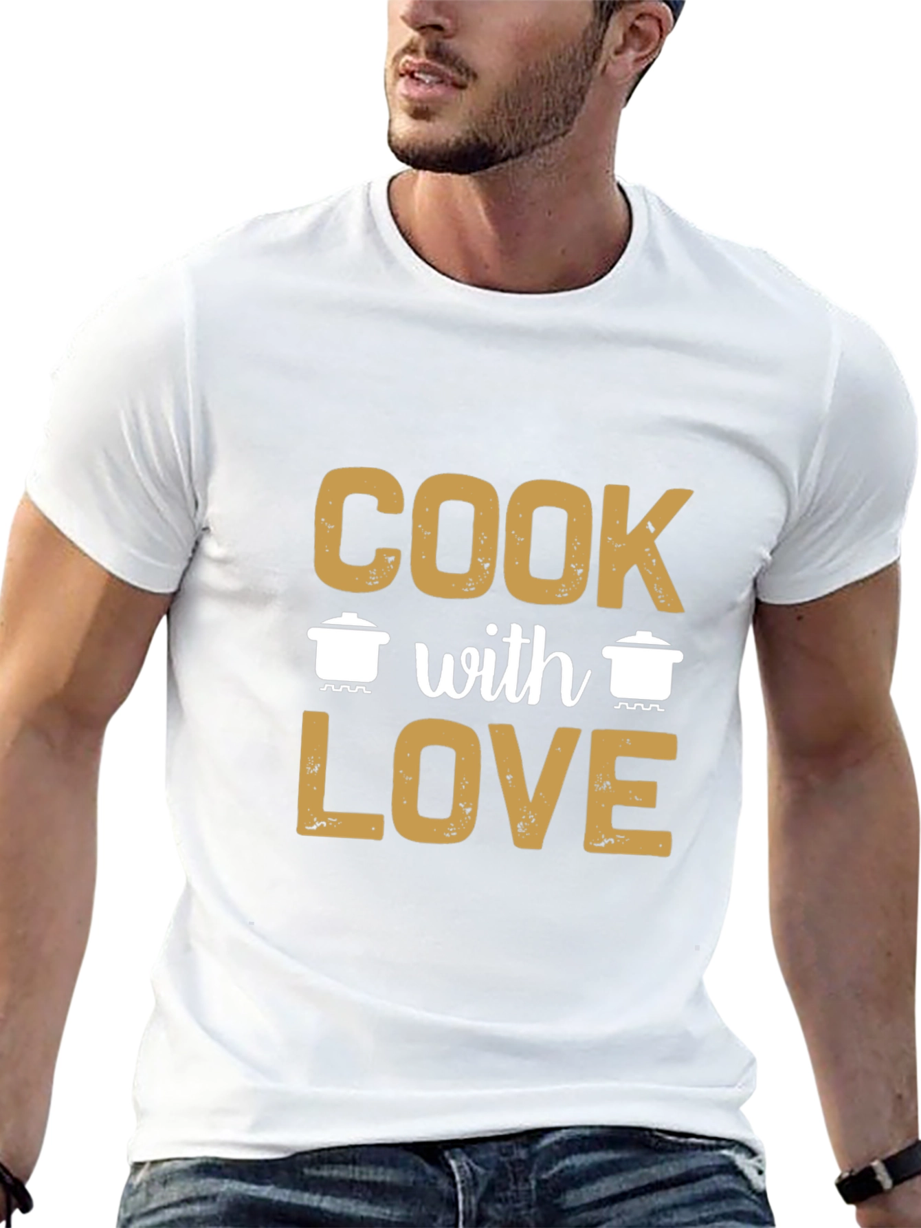Cook with Love Graphic T-Shirt - Black