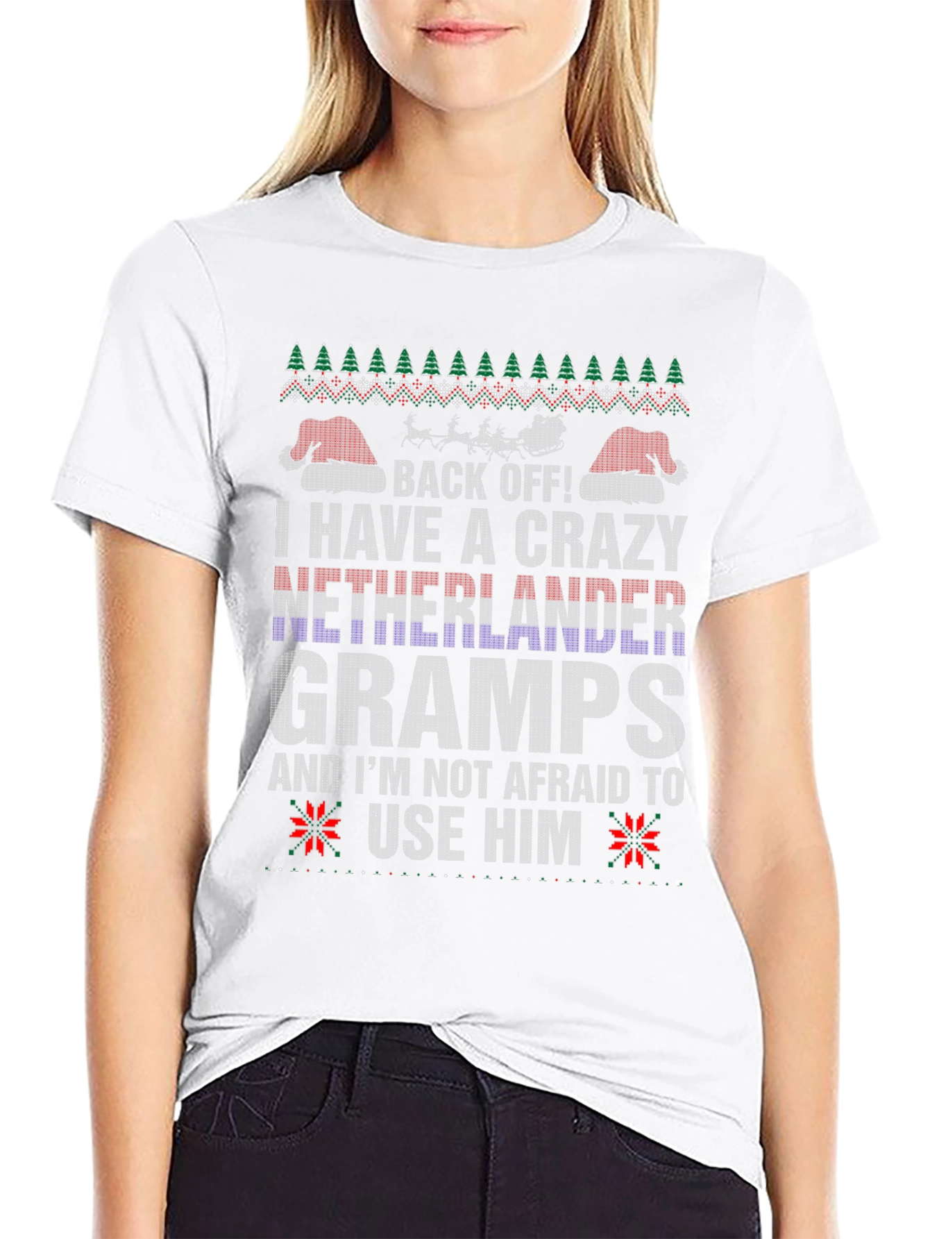 Crazy Netherlander Gramps Ugly Christmas T-Shirt