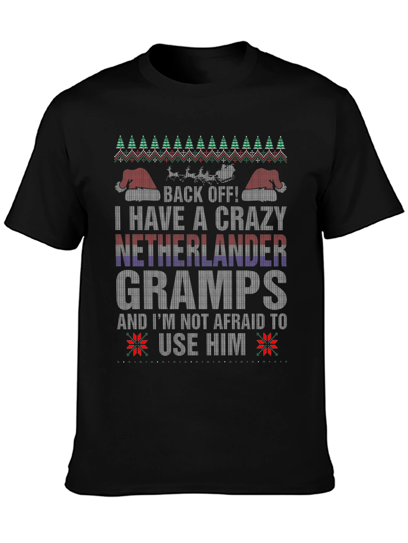 Crazy Netherlander Gramps Ugly Christmas T-Shirt